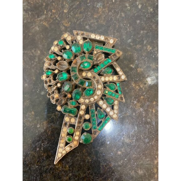 Vintage Rhinestone Fur Clip Signed Eisenberg Original, Art Deco - Picture 1 of 6